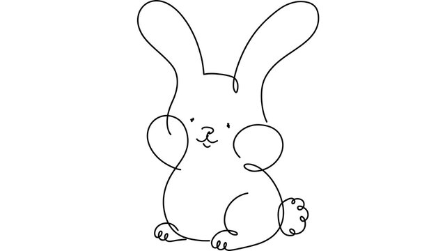 Cute Bunny Rabbit white background.