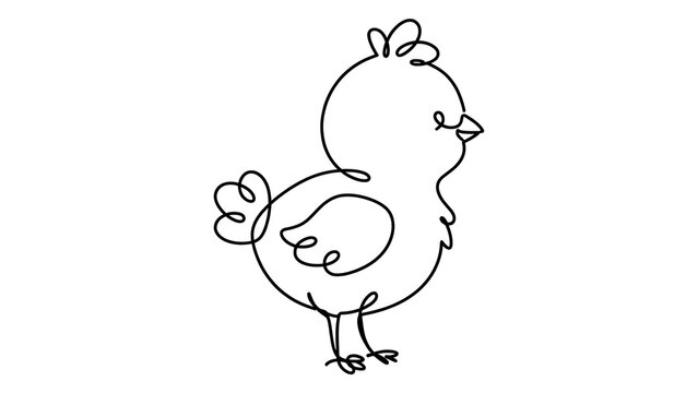Cute chicken white background.