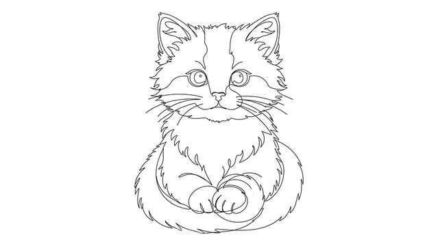 Cute Kitten white background.