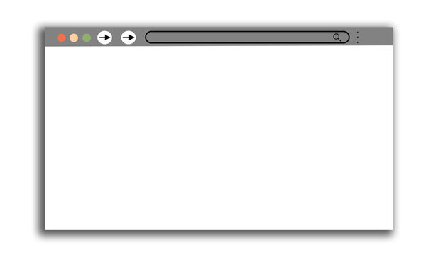 MacBook Web Browser Mockup, Laptop Website Display Frame, Blank Online Page Interface Transparent Background