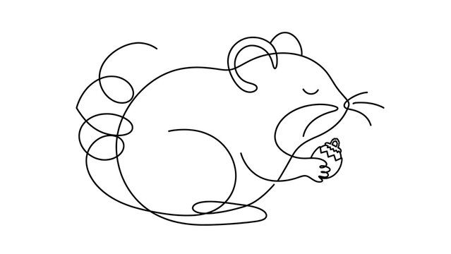 Cute mouse white background illustration.