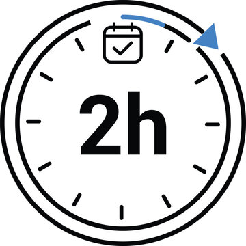 2-Hour Countdown Clock Vector Illustration