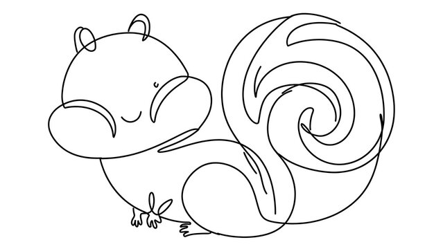 Cute cartoon squirrel white background.