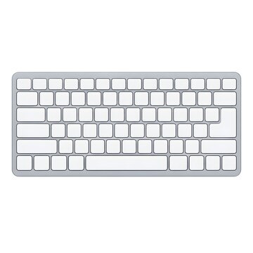 Clean Minimal Computer Keyboard Layout Vector Mockup Isolated on White Background