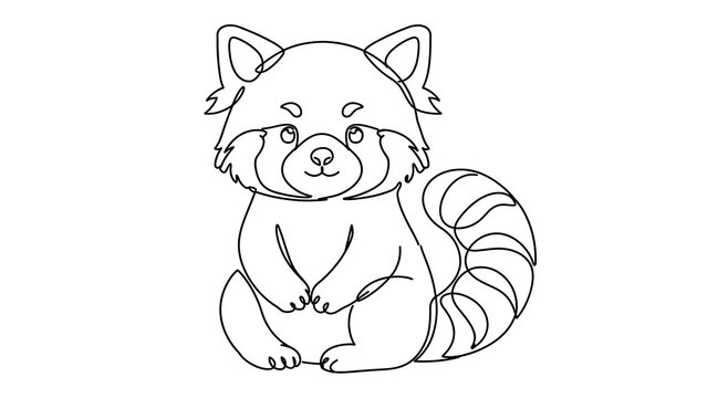 Cute red panda white background.