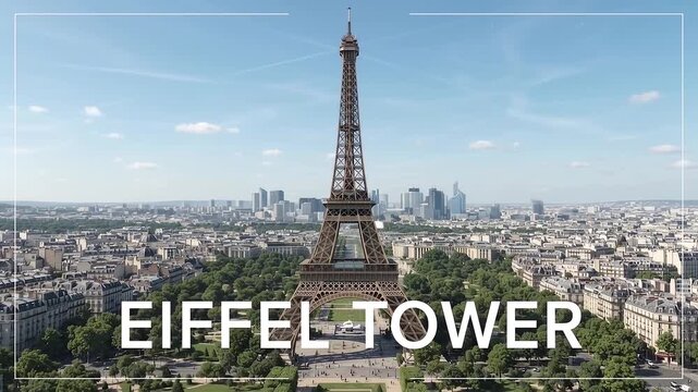 Aerial Journey to Paris: Satellite Zoom Toward the Eiffel Tower