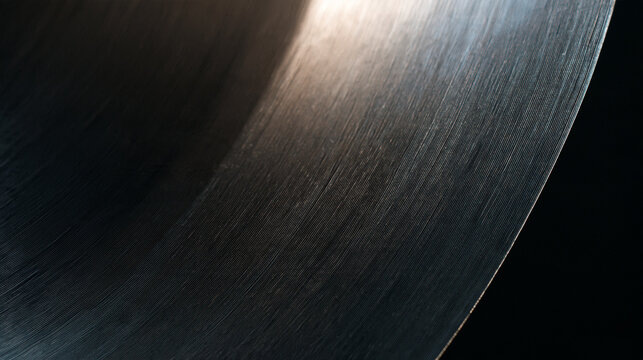 Abstract macro close-up of the magnetic tape ribbon inside an open LTO cartridge, microscopic data storage medium texture, dark metallic sheen, archival technology materials, data
