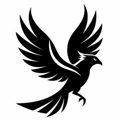 Fototapeta premium Flying bird silhouette vector logo design isolated on white background