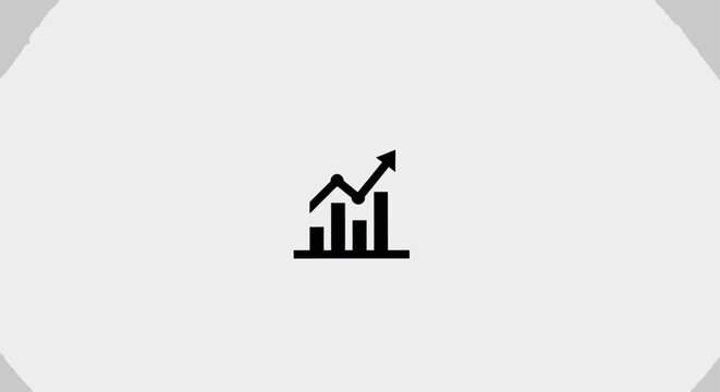 Black and white illustration of a growth graph on a white background, with a gradient effect