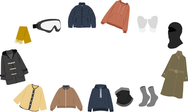 冬の必需品のフレームイラスト