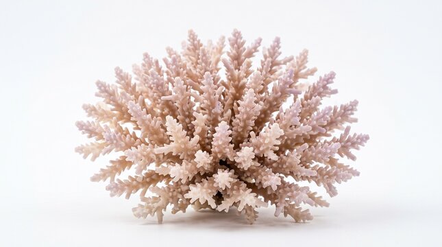Delicate Pink Coral Branch Isolated on a Clean White Background