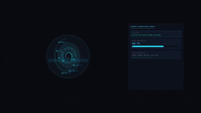 Biometric Identification Scan Dark Telemetry Readout Screen Loop