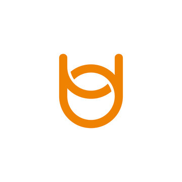 letter uo simple linked geometric lines logo vector