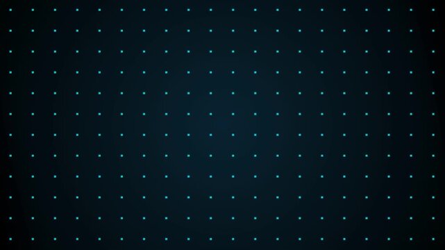 Digital glowing grid pattern background with cyan dots on a dark blue surface for technology concepts