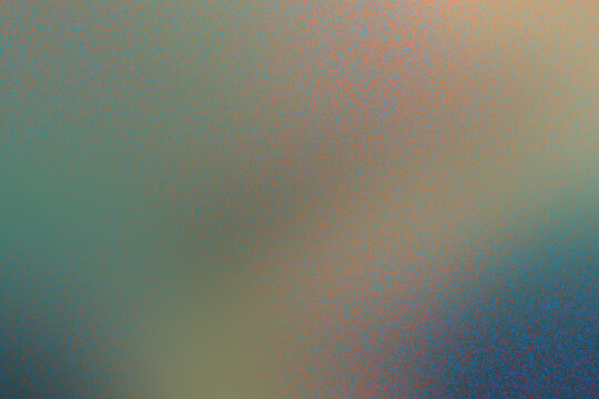 Abstract copper and teal chromatic grain forming a soft blurred gradient texture for a colorful atmospheric background design