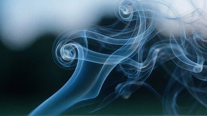 Fototapeta premium Blue Smoke Swirls On Dark Background.