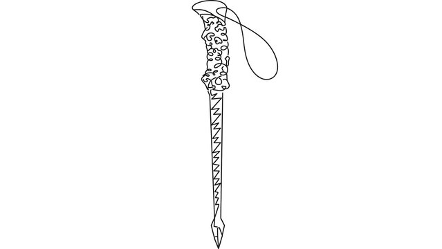 Decorative dagger white background.