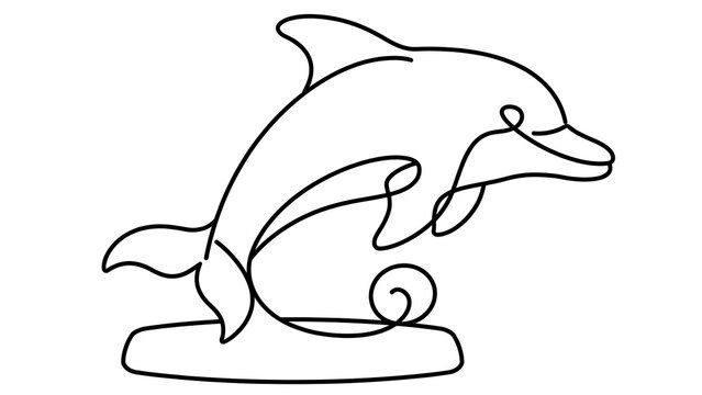 Dolphin jumping white background.