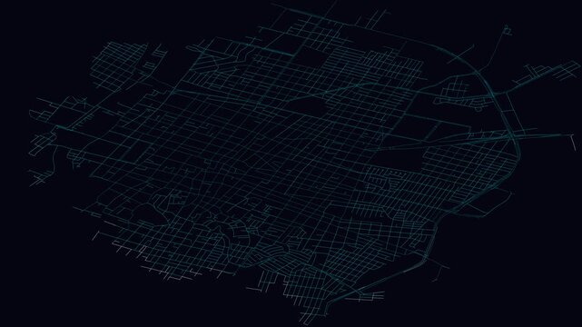 Saltillo, Mexico, City Infrastructure Expansion Animation, Urban Visualization Technology
