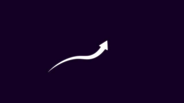 Business growth arrow animation created in After Effects using trim path technique on a dark purple background.