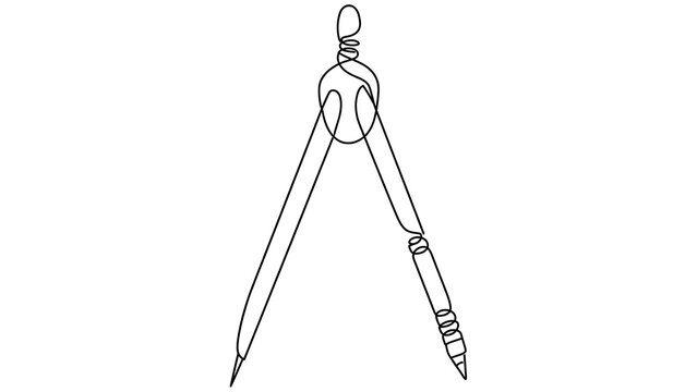 Drawing compass white background.