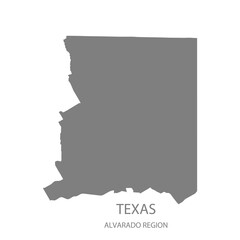 Obraz premium Alvarado Region Map, Texas, USA