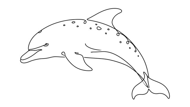 Dolphin swimming on white background.