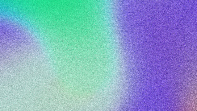 Abstract grainy gradient background with soft transitions of purple green and white colors
