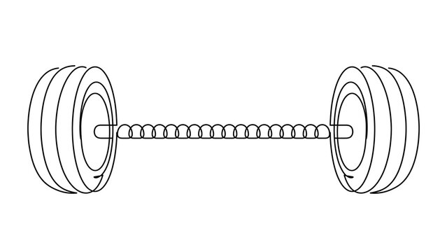 Dumbbell weights on white background.