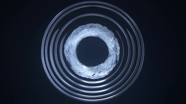 Tangled Transparent Strands Resting on Dark Background in Abstract CloseUp Composition