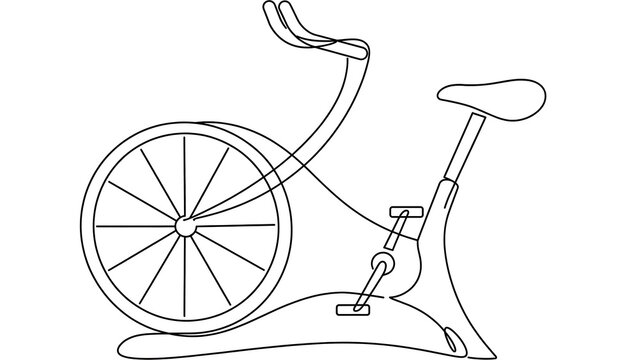 Exercise bike white background.