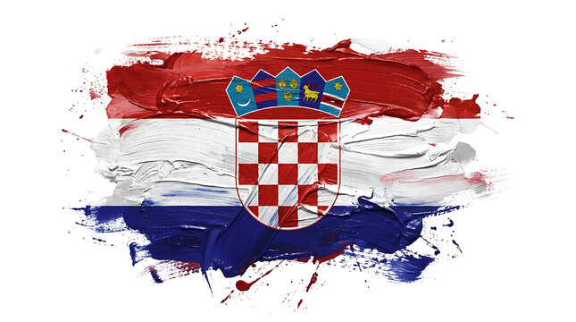 Croatian flag with coat of arms design illustration