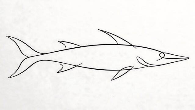 Fish white background line art.