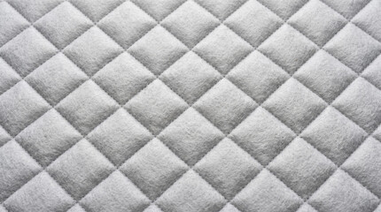 Obraz premium Quilted textile presenting a uniform gray diamond pattern with visible stitching, providing a soft textured background ideal for themes of comfort, warmth, and contemporary design