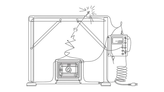 Electricity meter on white background.