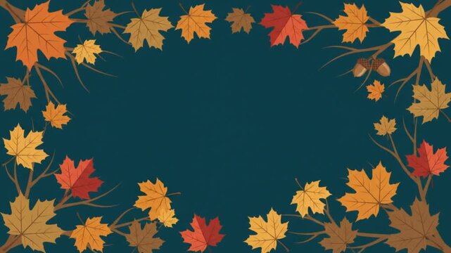 Abstract geometric motion graphic with rotating golden corner elements