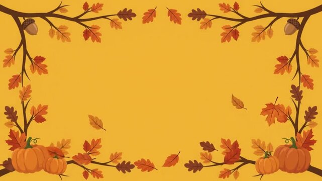 Abstract yellow motion graphic background with expanding black corner lines