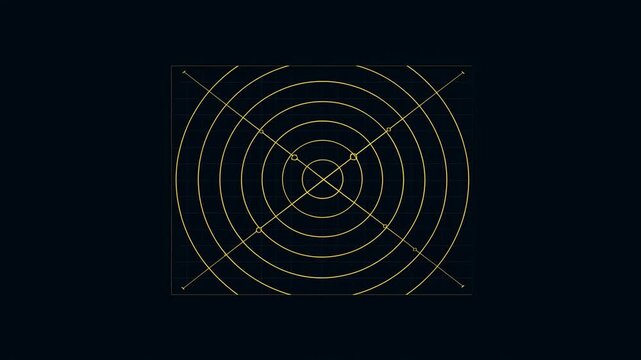 Graph line showing downward trend on coordinate grid screen over dark background