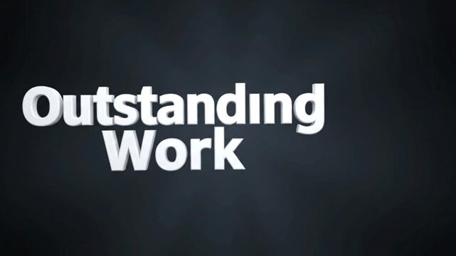 Outstanding work typography sign for professional achievement recognition with outstanding