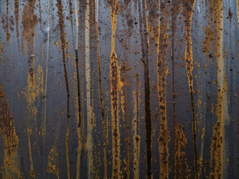 Mottled Amber and Charcoal Corten Steel Weathered Surface Texture Background