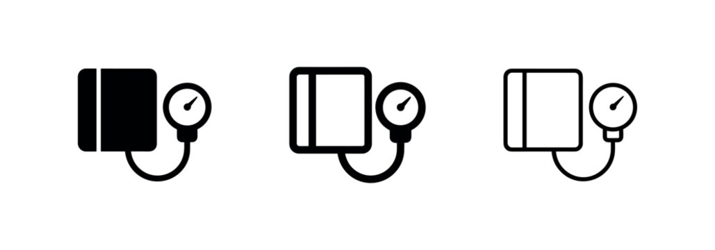 Blood Pressure Monitor Icon Set
