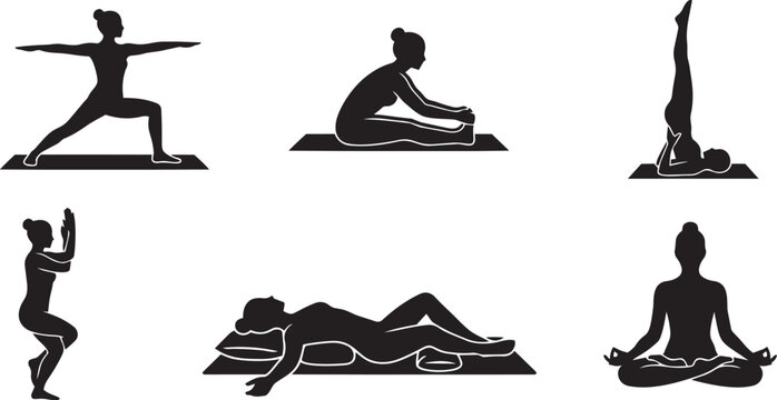 set of yoga poses