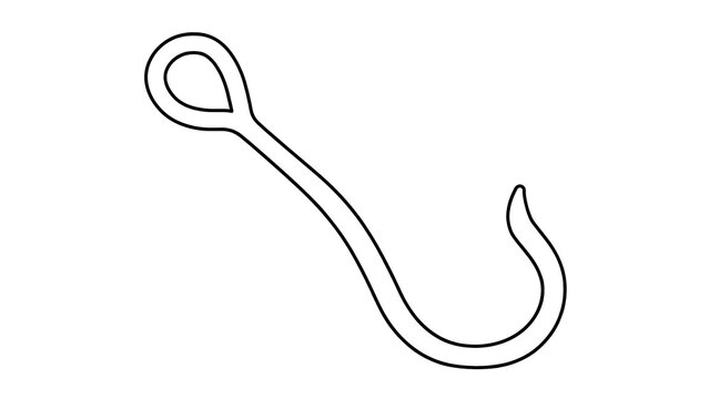 Fishing hook white background.