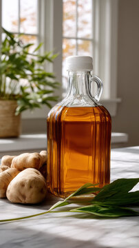 Glass bottle organic syrup squeezable high fidelity premium natural kitchen sunlight potatoes