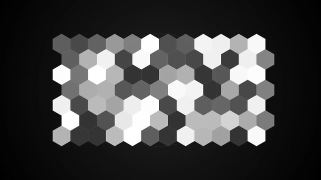 Monochrome geometric hexagon dot pattern loop motion background loop animation