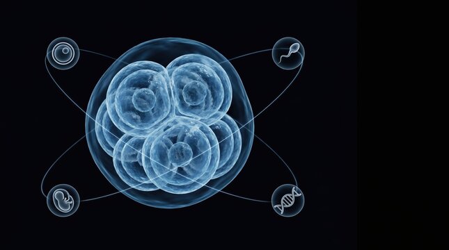 Human Embryo Cell Division and Fertilization Process