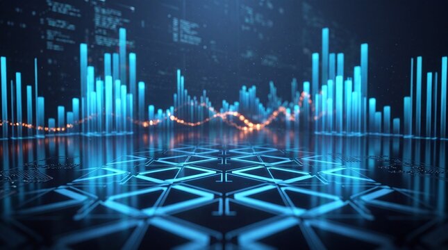 Digital Stock Market Chart and Financial Data Visualization