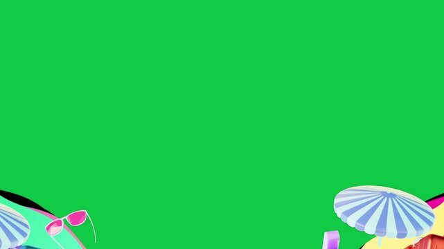 Travel Toolkit Green Screen VFX Chroma Key Overlay Effect with Essential Adventure Items for Video Editing