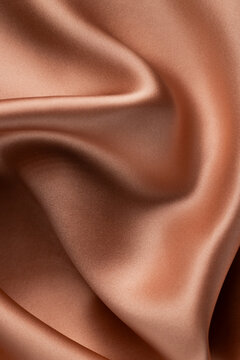 Smooth Pink Silk Fabric Texture with Soft Folds
