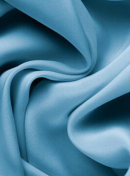 Smooth Blue Fabric Texture with Soft Wave Curve